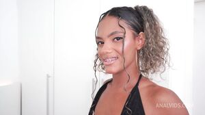 Cute slim Brazilian, Karina Rose fucked by 3 huge cocks (DP, Anal, Monster cock, slim, BBC, Dirty talk) OB333