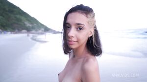 Horny Khali NOIRE naked and sucks dicks at the nude beach and car, then fuck 2 big cocks (DP, anal, public sex, No makeup, ATM) OB154 in 4K