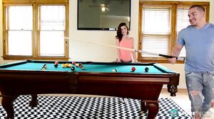 Hailey Little Rides a Cock on Top of a Pool Table