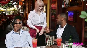 Cute Blonde Waitress Eliz Benson Hooks Up With BBC Strangers For DP Slamming GP3108