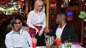 Eliz Benson - Cute Blonde Waitress Hooks Up With BBC Strangers For DP Slamming