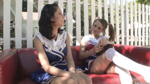 Babe Stare - Teen cheerleaders have some fun in a picnic blanket