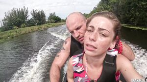 Amateur couple fucking in public - jetski sex - Creampie